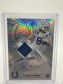 Tyler Warren #RPA-TW Rookie Card 2025 Topps Chrome Football Topps Chrome Rookie Patch Autographs