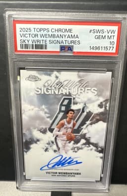 Victor Wembanyama #SWS-VW 2025-26 Topps Chrome Basketball Sky Write Signatures