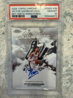 Victor Wembanyama #SWS-VW 2025-26 Topps Chrome Basketball Sky Write Signatures