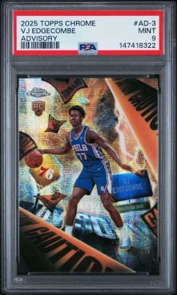 VJ Edgecombe #AD-3 Rookie Card 2025-26 Topps Chrome Basketball Advisory