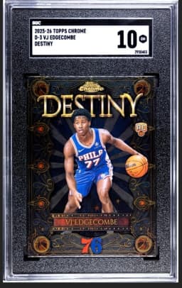 VJ Edgecombe #D-3 Rookie Card 2025-26 Topps Chrome Basketball Destiny