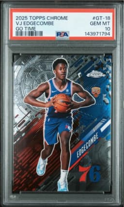 VJ Edgecombe #GT-18 Rookie Card 2025-26 Topps Chrome Basketball Go Time