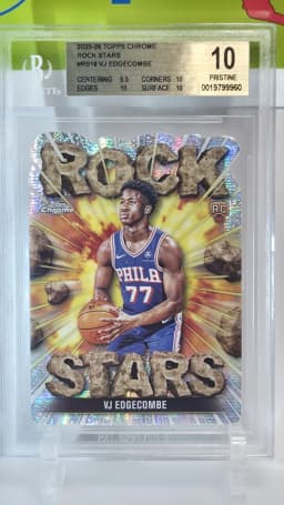 VJ Edgecombe #RS-18 Rookie Card 2025-26 Topps Chrome Basketball Rock Stars