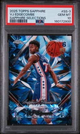 VJ Edgecombe #SS-3 Rookie Card 2025-26 Topps Chrome Basketball Sapphire Selections