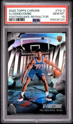 VJ Edgecombe #YQ-3 Rookie Card 2025-26 Topps Chrome Basketball Youthquake