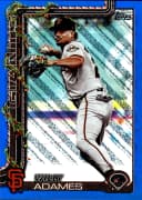 Willy Adames #H110 2025 Topps Holiday Blue Metallic Holiday Lights