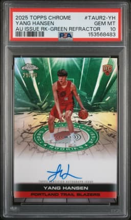 Yang Hansen #TAUR2-YH Rookie Card 2025-26 Topps Chrome Basketball Topps Autograph Issue Rookies 2