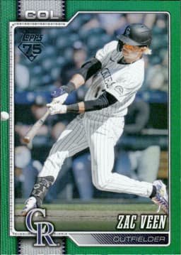 Zac Veen #514 Green Rainbow Foil /99 2026 Topps Series 2 Baseball